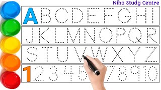 English ABCD Alphabet Writing Collection along the Dotted Line for Toddlers amp Kids  A to Z Learning [upl. by Thurman147]