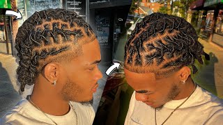 crispy dreadlock cornrows 💆🏽‍♂️ Barrel Twists  Loc Vlog 5 [upl. by Anurb]