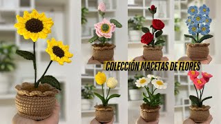 Tutorial Colección De Macetas A Crochet  Diseño 3  Girasoles💚Mayelin Ros [upl. by Jenine]