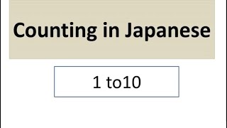 Counting in japanese 110JapaneseKaizenJLPT N5 [upl. by Eidolem]