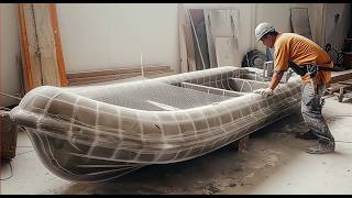 Man Builds DIY Boat Using Fiberglass and Wire Mesh  From Start to Finish by bkscreative [upl. by Beauvais]