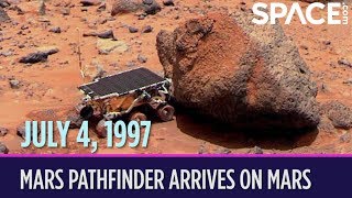 OTD in Space – July 4 Mars Pathfinder Arrives on Mars [upl. by Lawtun]