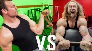 WHO BUILDS BIGGER ARMS Arm Wrestler Vs Bodybuilder [upl. by Drofkcor]