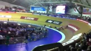 Chris Hoy wins Keirin in Manchester World Cup 2011 [upl. by Dyane165]