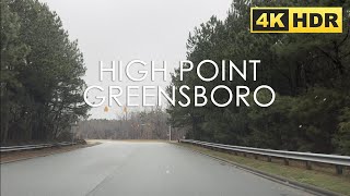 High Point to Greensboro North Carolina USA  Road Trip  4K HDR [upl. by Selina936]