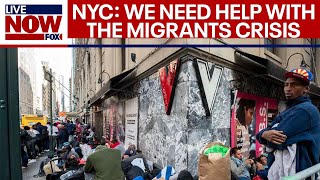 Migrants Crisis NYC demands help with border surge migrants in the city  LiveNOW from FOX [upl. by Sualocin903]