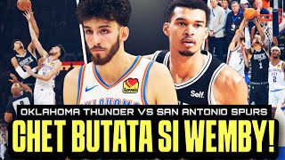 BINUTATA ni Chet Holmgren si Wemby Wembanyama hindi makaporma sa depensa ng OKC Thunder vs Spurs [upl. by Pegma]