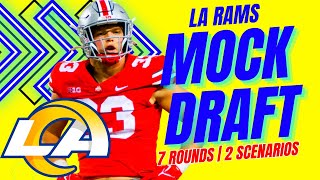 LA RAMS 2024 MOCK DRAFT  2 Scenarios Building a Championship [upl. by Nrubua]