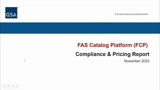 Compliance amp Pricing Report in FCP  MAS Vendor Training [upl. by Honeyman]