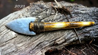 Making a Stone Blade Neck Knife Part 2 [upl. by Kiri350]