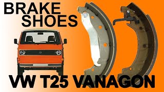 VW T25 Vanagon Rear Brake Shoe Replacement amp Adjustment T3 [upl. by Nyvets]