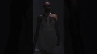 LOOK 38  NATURALIA PEARLS GEO FRINGE DRESS AND HALTER shorts cucculellishaheen nyfw fashion [upl. by Albemarle]