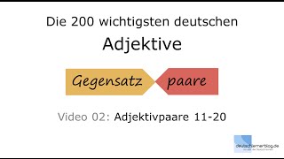 Die wichtigsten deutschen Adjektive mit Bildern – Deutsch lernen – Teil 0210 [upl. by Nosnevets]