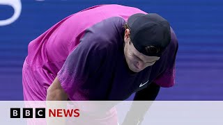 Tennis star Jack Draper vomits on court during US Open semifinal  BBC News [upl. by Lowenstein631]