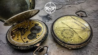 Restoration of an antique preWW2 pocket watch  100 year old Cyma 777  german empire silver case [upl. by Notlef]