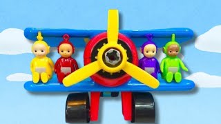 BUILDING an AIRPLANE with TOOLS and TELETUBBIES TOYS Learning Fun Compilation [upl. by Aihsemaj]