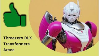 Threezero Transformers Bumblebee DLX Arcee Figure Review [upl. by Imerej]