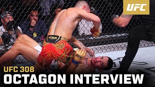 Ilia Topuria Octagon Interview  UFC 308 [upl. by Htiekel]