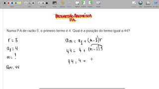 AULA 06 PROGRESSÃO ARITMÉTICA E4 [upl. by Titania]