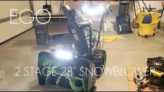 EGO 28quot 2 Stage Snow Blower SNT2807  SNT2800  BIGGEST Battery Snowblower to Date  REVIEW PART 1 [upl. by Saqaw]