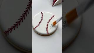 Baseball cookie⚾️ recipes and supplies linked in my bio cookiedecorating oddlysatisfying asmr [upl. by Kammerer]