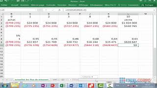 Tuto 109 comment actualiser des flux de trésorerie à laide des fonctions SOMMEVAN dExcel [upl. by Meras]