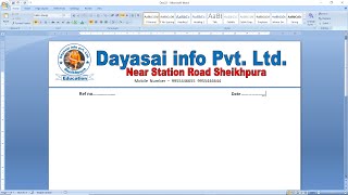 how to make letterhead design in microsoft word 7  letter pad design in ms word  Ms word tutorials [upl. by Brine]