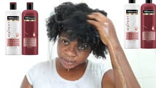 Tresemme keratin smooth shampoo and conditioner review  demo  natural hair [upl. by Lattimer]