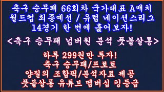 축구 토토 승무패 66회차 국가대표 A매치 네이션스리그 월드컵 최종예선 현미경분석 최종픽축구 승무패 분석축구 승무패 프로토 승부식 조합픽축구 토토 프로토 분석 [upl. by Maddy]