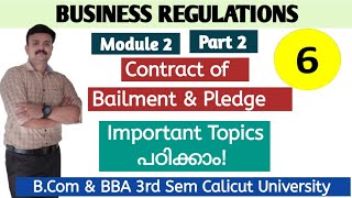 Contract of Bailment amp Contract of Pledge Business Regulations B Com  BBA Calicut University [upl. by Ainerol]