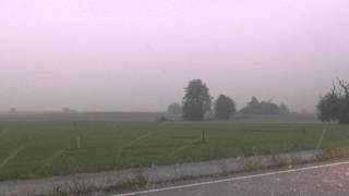 Starkes Hagelgewitter in Giswil OW am 2472015 [upl. by Nafets]