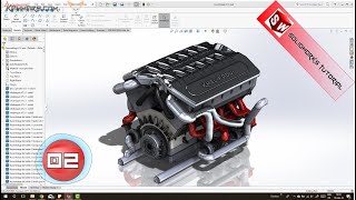 Solidworks tutorial V12 engine  Ep 02 Full HD 😍 [upl. by Nnhoj593]