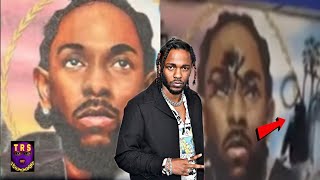 No Respect Member Of A Mexican Gang Defaces Kendrick Lamar’s Mural In Compton California [upl. by Akineg]