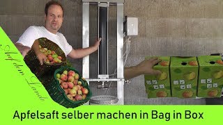 Apfelsaft pressen mit Eigenbau Pneumatik Presse  Bag in Box  Apfelsaft selber machen [upl. by Lilias]