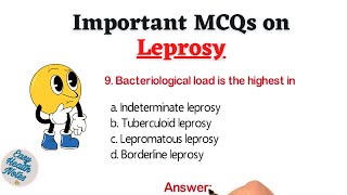 Top 10 Important Multiple Choice Questions MCQs on Leprosy [upl. by Elleron259]