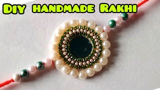 How to make Beautiful Rakhi at home Diy Handmade Rakhi  Rakhi kaise bnaye [upl. by Anaid141]