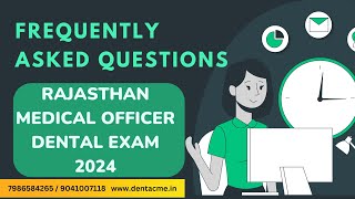 RAJASTHAN MO DENTAL EXAM FREQUENTLY ASKED QUESTIONS ANSWERED by DENTACME DENTALJOBS RAJASTHANMO [upl. by Eirahcaz630]