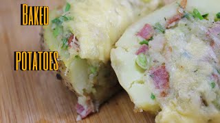 Delicious baked potatoes with bacon and cheese [upl. by Nylzzaj]