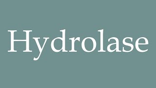 How to Pronounce Hydrolase Correctly in French [upl. by Hock]