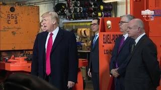 President Trump Takes a Tour of HampK Equipment Company [upl. by Allehs]