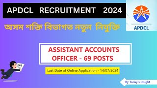 APDCL Recruitment 2024  APDCL new vacancy 2024  APDCL new job opportunity 2024 assamgovtjob [upl. by Lovel]