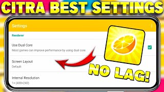 2024🔥Citra Emulator Best Setting For All Android Phones  60 FPS No Lag Setting For Citra Emulator [upl. by Quigley]