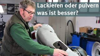 Lackieren oder Pulverbeschichten von Fahrwerksteilen [upl. by Irahcaz]