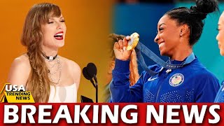 Watch Taylor Swift Inspires Simone Biles To All Around Gymnastics Title At Paris Olympics [upl. by Bartie]