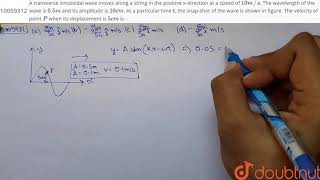 A transverse sinusoidal wave moves along a string in the positive xdirection at a speed [upl. by Annua]