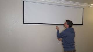 Retractable projector screen unboxing and install  HOW TO INSTALL a projector screen [upl. by Peterus10]