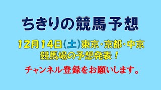 ちきりの競馬予想！ １２月14日（土）競馬場の予想発表！ [upl. by Acnaib]