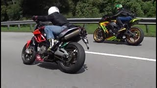 Honda CBR600RR vs Zx10R vs Shiver [upl. by Danice947]