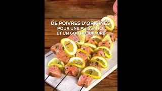 BROCHETTES DE SAUMON AU POIVRE ET AU CITRON [upl. by Zachery]