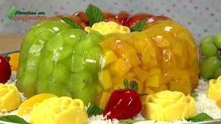 COMO HACER GELATINA CON FRUTAS  Postre fácil y rápido  MAS postres en Recetas en Casayfamiliatv [upl. by Yerffoj]